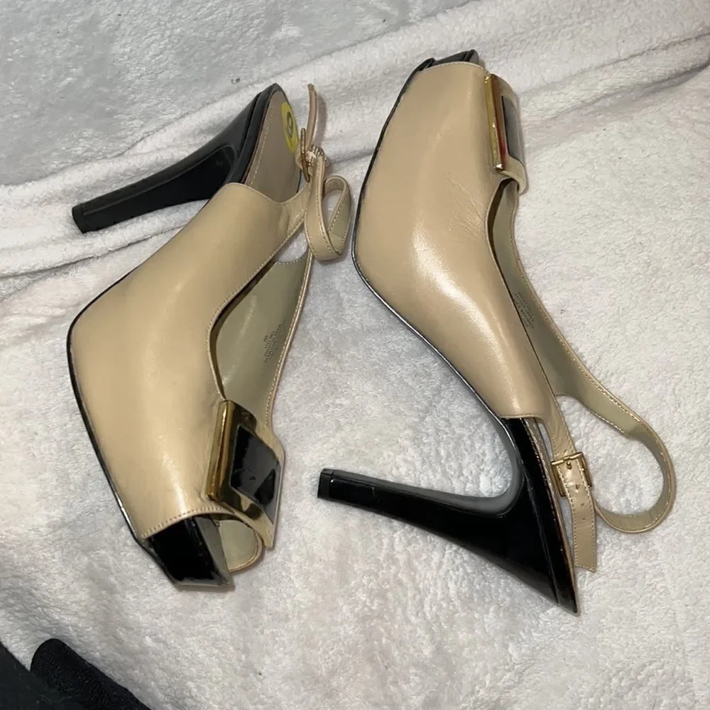 Nine West heels new womens 9 leather tan